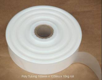 Plastic tubing - 100mm x 125mu x 10kg roll